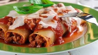 رمضان كريم  طريقة عمل الكانيلوني الايطالي باللحم المفروم cannelloni recipe