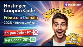 Hostinger Coupon Code 2026 : Free Domain + 3 Months Extra