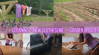 Mobile Home Cleaning + New Clothesline + Garden Update!