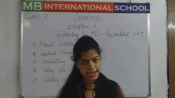 class 5 computer chapter 6 More on MS PowerPoint