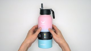 Vmini Water Bottle With New Wide Handle Straw Lid Unboxing