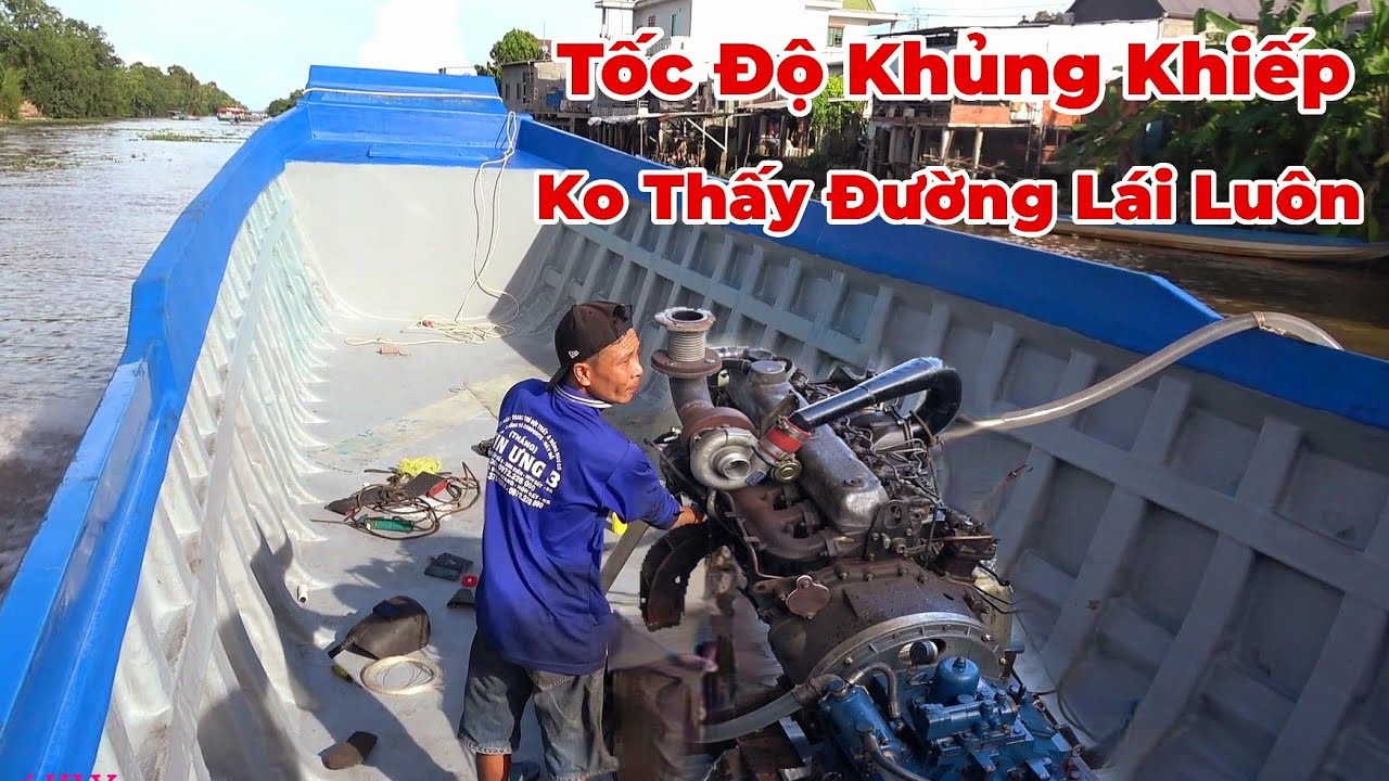 Chạy Thử Vỏ Lãi 40 Tấn Làm Bằng Keo 100% Gắn Máy Mitsubishi 6D16. Tốc Độ Quá Dữ.