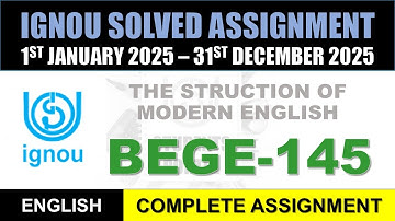 BEGE 145 Solved Assignment 2025-26 || bege-145 solved assignment in English || July 2025 to Jan 2026