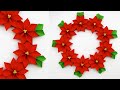 DIY PAPER Poinsettia WREATH  / Paper Flower Wall hanging / Paper Wreath for Christmas decoration
