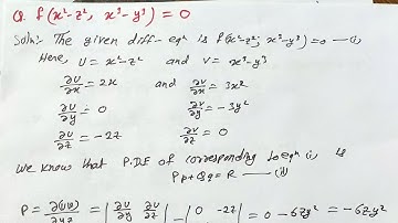 Partial Differential Equations  Semester 3 Paper 7 Lacture 7  Lagrange Method f(x^2-z^2, x^3-y^3)=0