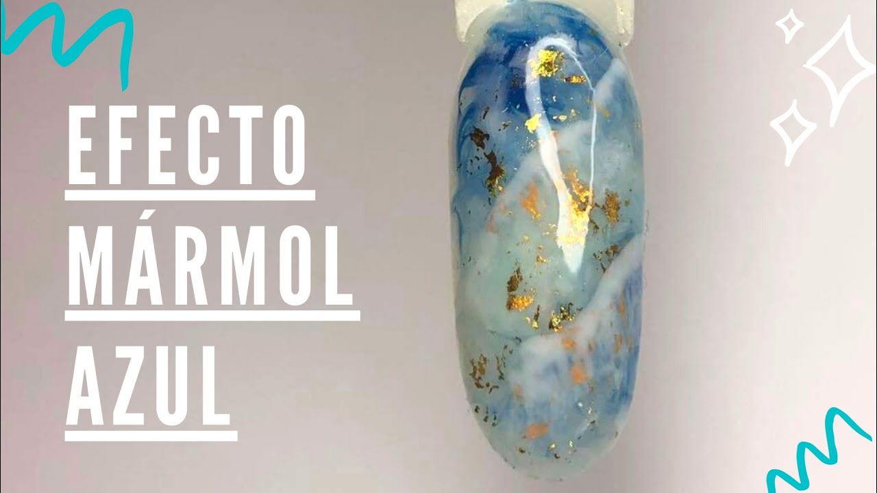 💅🏻UÑAS EFECTO MÁRMOL AZUL - FÁCIL | Blue marble nails