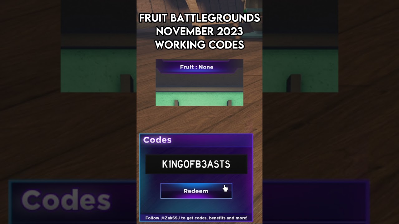 Roblox Fruit Battlegrounds New Code November 2023 