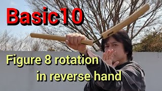 『Nunchaku practice 2024』Basic10　“Figure 8 rotation in reverse hand”
