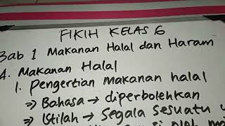 Materi fiqih kelas 6 tentang makanan halal