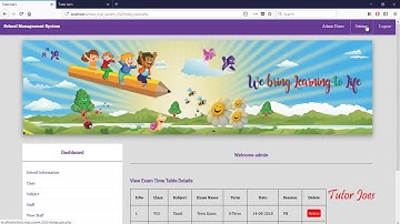 Overview of the School Management System In PHP and MySQL in Tamil