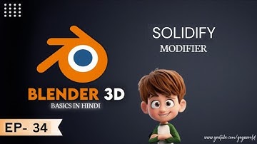 EP34 Solidify Modifier In Blender 3D In Hindi