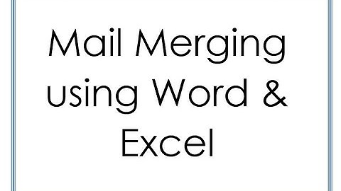 Mail Merging Progress Reports