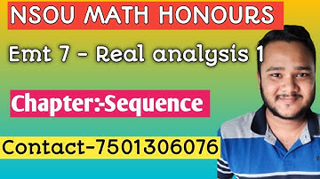 sequence in Bengali/nsou 2 nd year math honours live class/emt 7/real analysis/math series