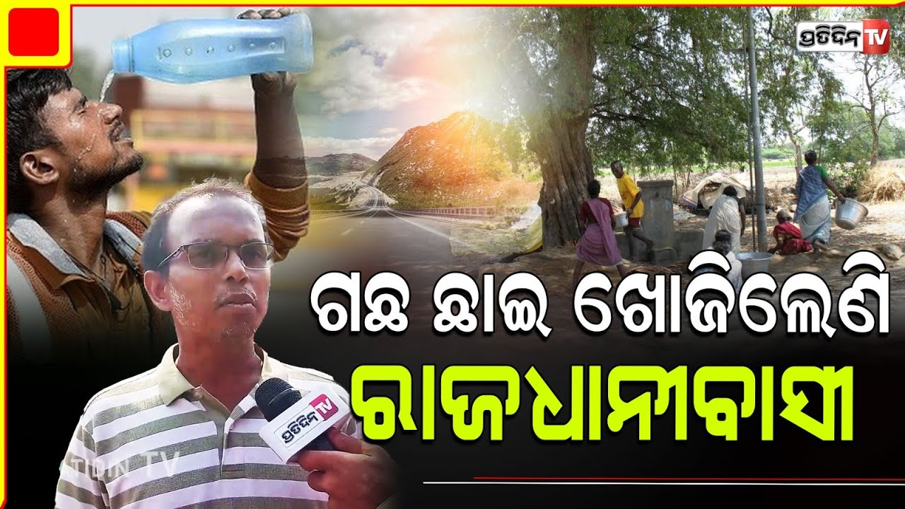 ଖରା ଦେଖି, ଗଛ ଛାଇ ଖୋଜିଲେଣି ରାଜଧାନୀବାସୀ।  Heatwave felt in Bhubaneswar.