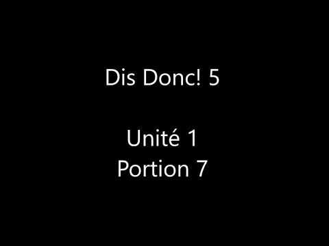 Unité 1 Portion 7