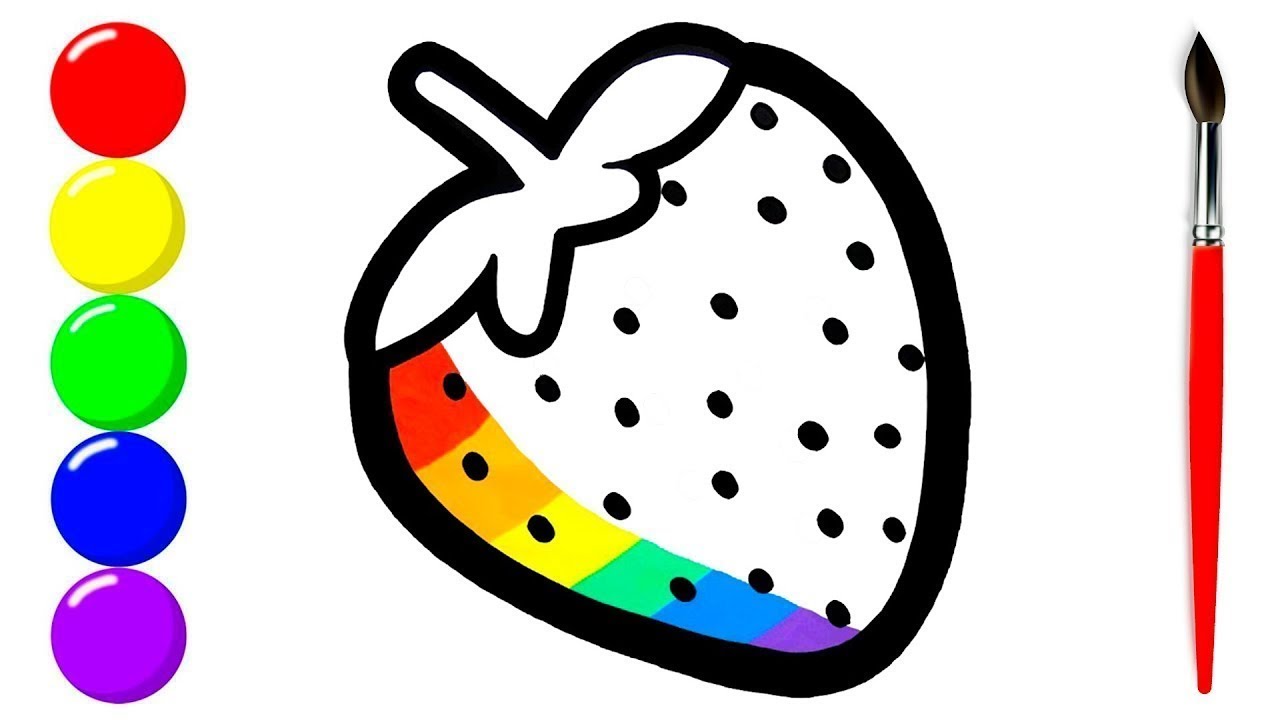 Drawing and coloring a colorful strawberry step by step | Art Tips for ...