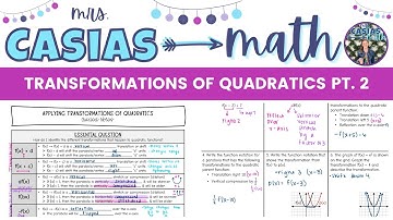 Transformations of Quadratic Functions with Desmos Sliders | Algebra 1 Lesson