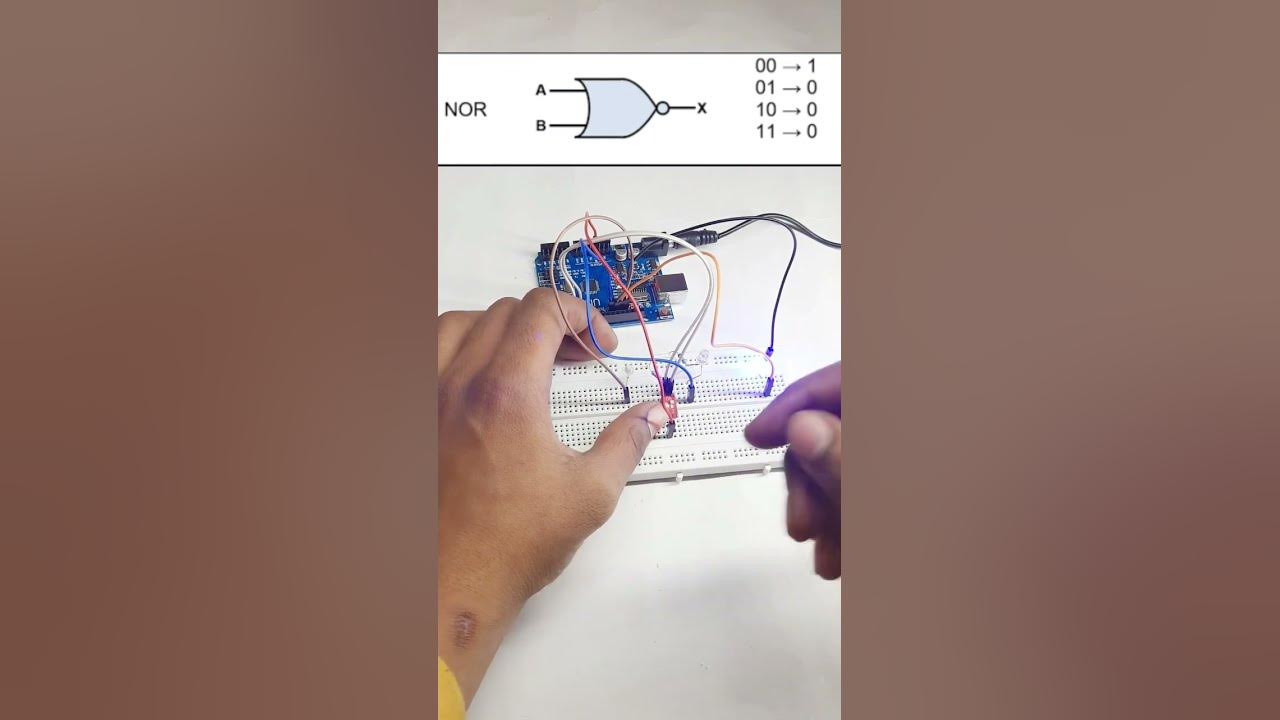 NOR Logic Gate Using ARDUINO🤫🔥🔥 arduino projectyoutubeshorts viral