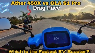 OLA S1 Pro vs Ather 450X Drag Race - Normal , Sports and Hyper Mode | Drag Race in Reverse mode