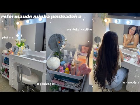 RENOVATING AND ORGANIZING MY DRESSING TABLE | painting, decorating, auxiliary cart, COMPLETE TOUR✨