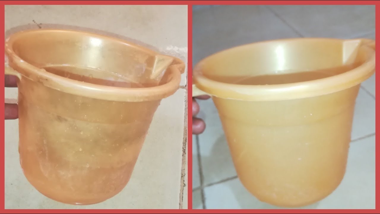 Bathroom Mug or Bucket Cleaning Clean plastic mug at home How to