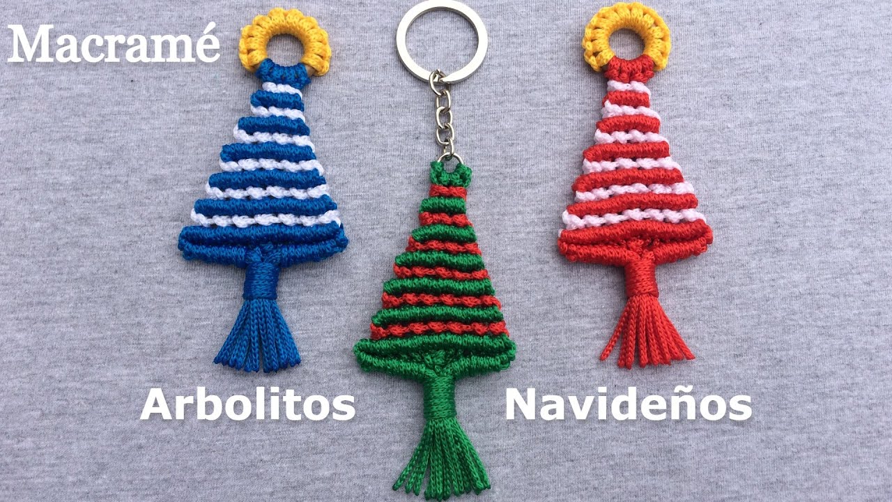 Arbolitos Navideños macramé