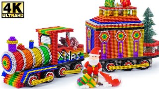 How To Make Awesome Christmas Train Transporting Gift and Santa from Magnetic Balls | Amazing Magnet
