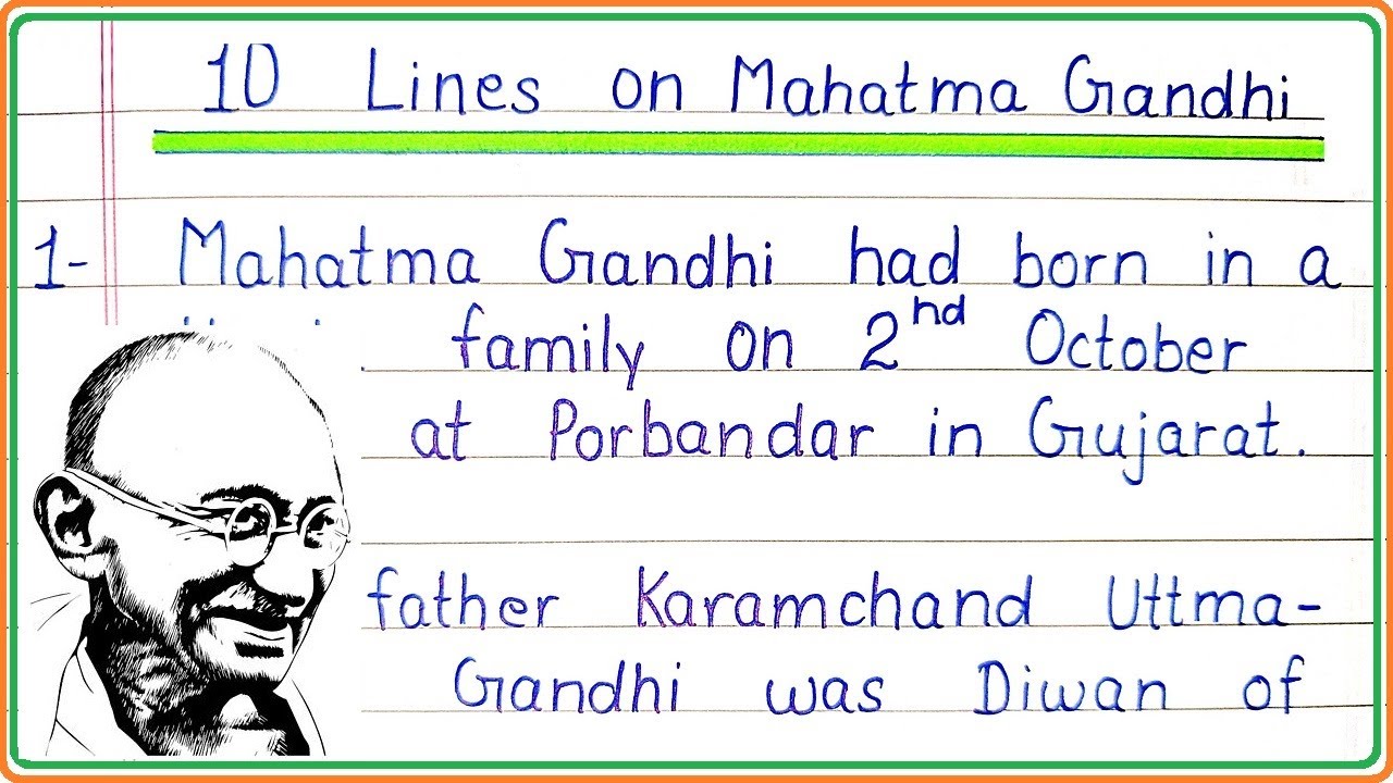 mahatma gandhi essay in 10 lines