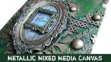 Handmade Metallic Canvas for 7 dots Studio with Finnabair Products