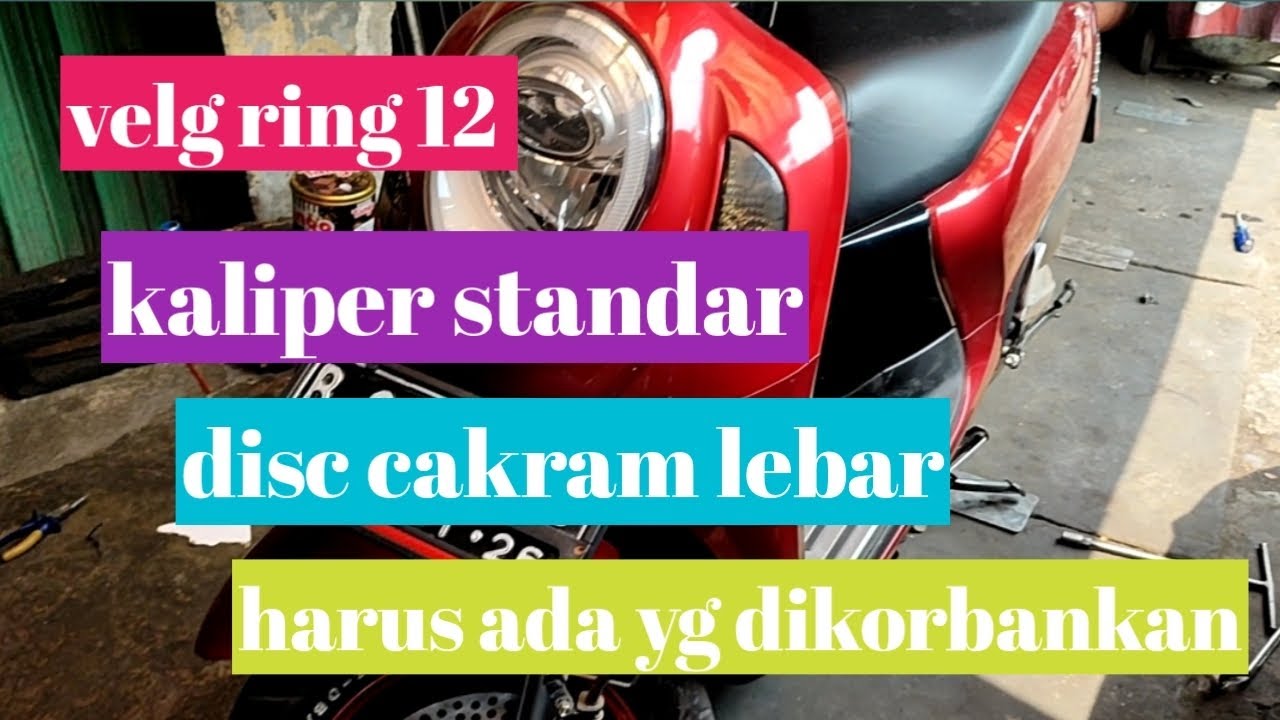 pasang disc lebar di honda scoopy velg ring 12