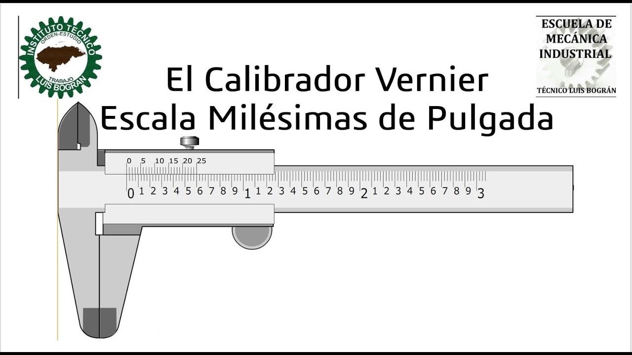 regional Pebish alma Calibrador Vernier Escala Milésimas de pulgada. - YouTube