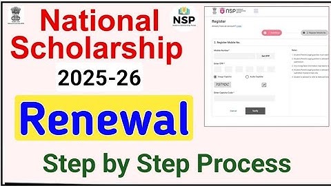 National Scholarship Renewal Apply Kaise Kare 2025-26 | NSP Scholarship Form Renewal Kaise Kare