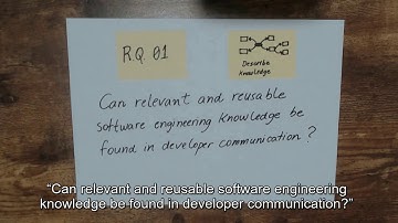 Reusing Software Engineering Knowledge from Developer Communication (Video, ESEC/FSE 2020)