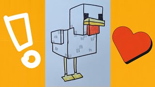 картинка: Рисовать и раскрашивать - Для детей - Майнкрафт курица