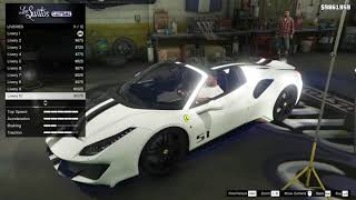 GTA V Customizing And Testing Out A 2019 Ferrari 488 Pista Spider(With Animated Roof)