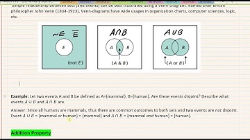 Section 4.2, 4.3 - Events; Rules of Probability