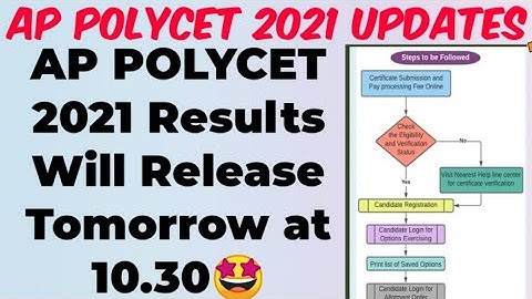 AP POLYCET 2021 Results Tomorrow at 10.30AM