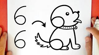 Como desenhar um CACHORRO KAWAII com o NÚMERO 66