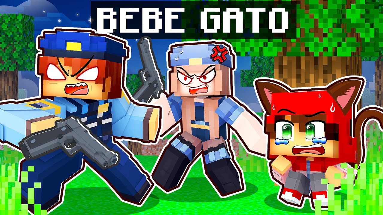 O BEBÊ GATO foi SALVO pela FAMILIA POLICIAL no Minecraft