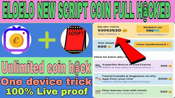 Eloelo app coin adder script | eloelo  unlimited coin h@ck trick | eloelo refer script Rahultricks