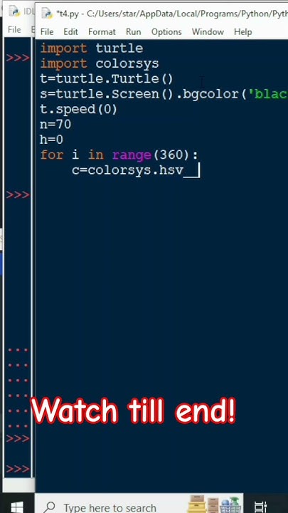 Graphics by turtle (IDLE) #python #pythontutorial #pythonic - YouTube