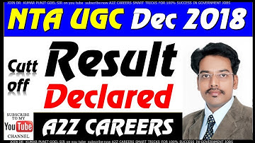 Result Declared NTA UGC NET Dec 2018 Cut off List JRF assistant professor