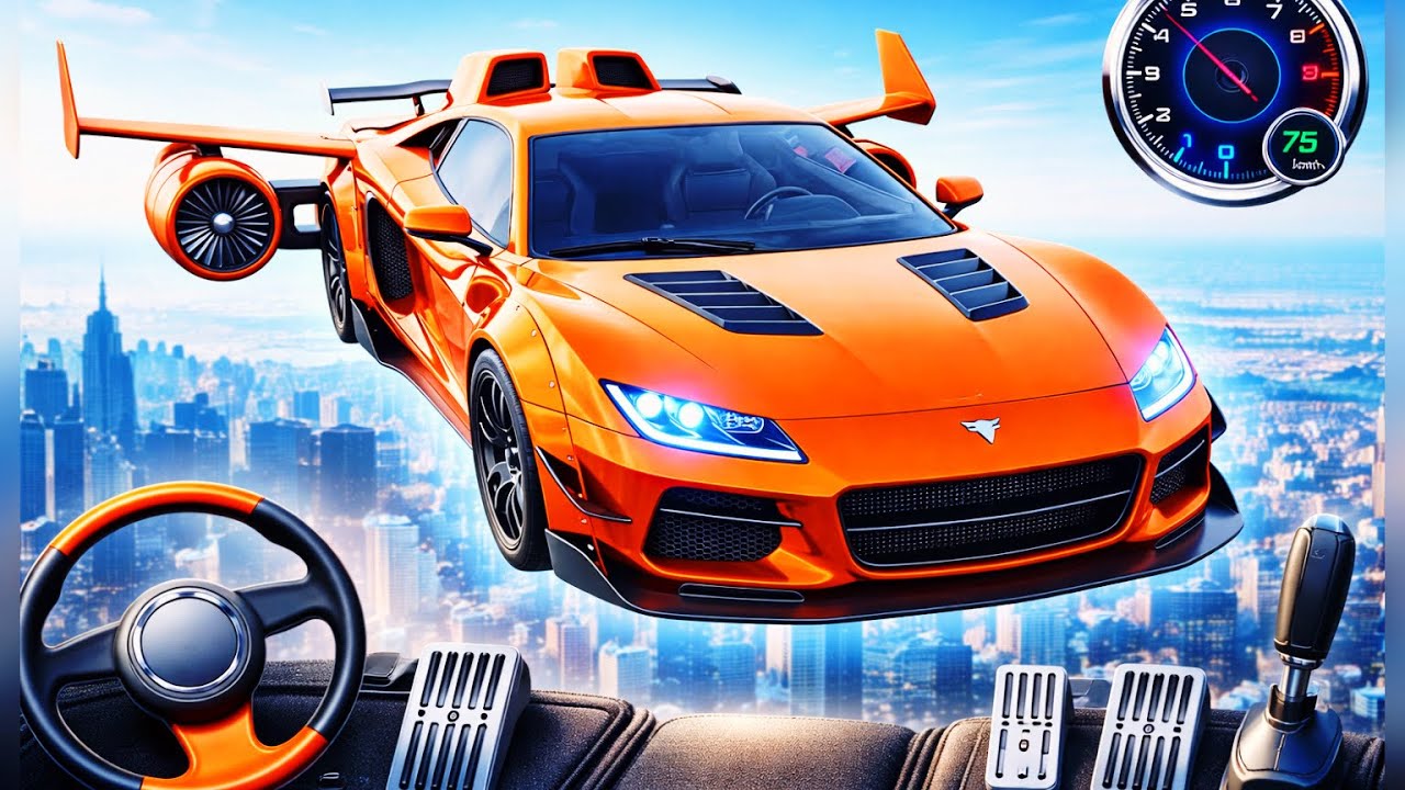 Flight Car Adventure Simulator 😱 Crazy Flying Car Stunts & Ramp Racing 3D Gameplay | Android Games