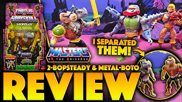 Motu Origins Turtles of Grayskull 2-Bopsteady & Metal-Boto REVIEW! Build-A-Figure FINALLY COMPLETED!