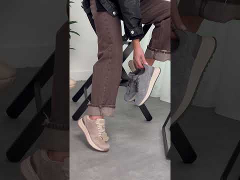 Легкі повсякденні сірі кросівки натуральна замша + текстиль, видео 2