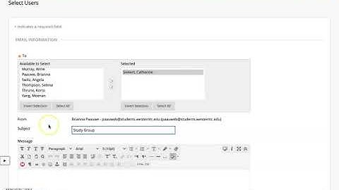How to send email in Blackboard