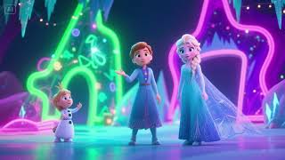 Elsa’s Frozen Neon Light Adventure ❄️🌈💡 | A Glow Like No Other