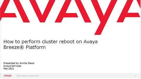 How to perform cluster reboot on Avaya Breeze® Platform
