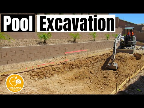 POOL EXCAVATION DIG - TIMELAPSE VIDEO - HOW TO DIG FOR A POOL