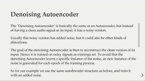 Machine Learning for Audio Signals in Python - 07 Denoising Autoencoder in PyTorch